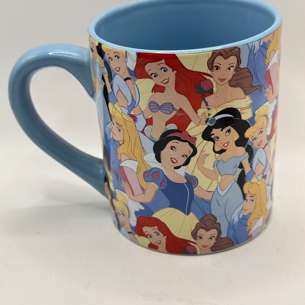 Disney Princess Ceramic Coffee Mug 14oz Silver Buffalo Ariel Belle Cinderella